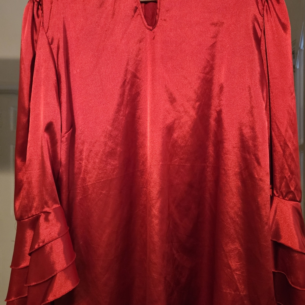 Ashley Stewart red blouse